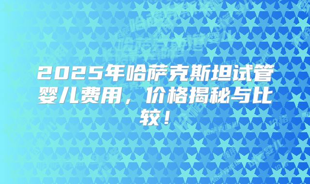 2025年哈萨克斯坦试管婴儿费用，价格揭秘与比较！