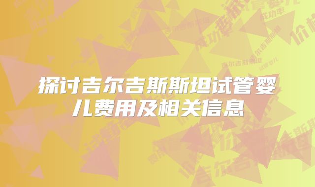 探讨吉尔吉斯斯坦试管婴儿费用及相关信息