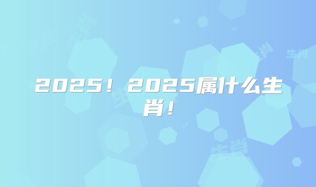 2025！2025属什么生肖！