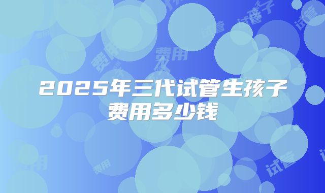 2025年三代试管生孩子费用多少钱