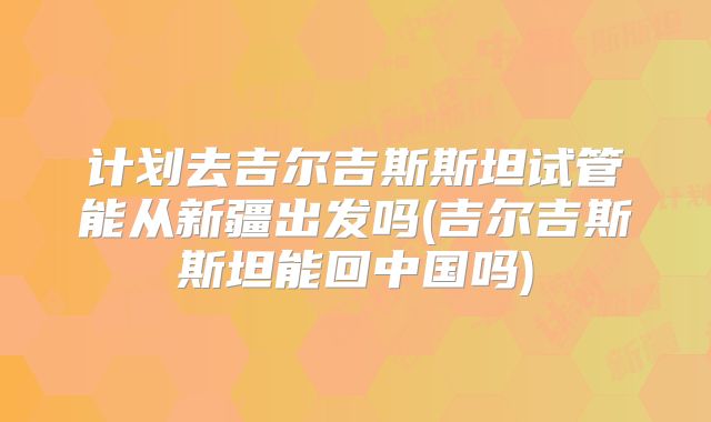 计划去吉尔吉斯斯坦试管能从新疆出发吗(吉尔吉斯斯坦能回中国吗)