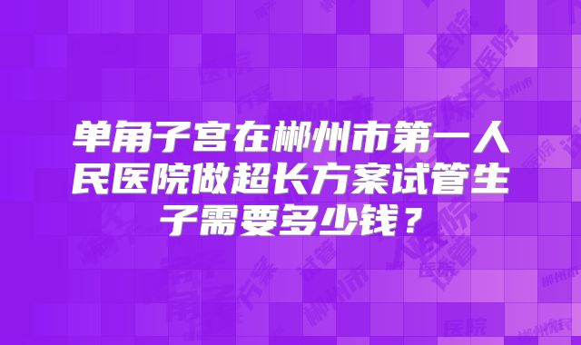 单角子宫在郴州市第一人民医院做超长方案试管生子需要多少钱？