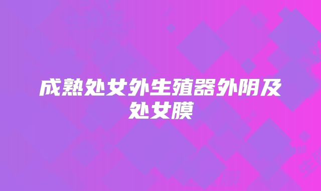 成熟处女外生殖器外阴及处女膜