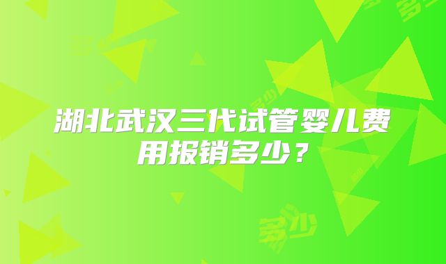 湖北武汉三代试管婴儿费用报销多少？