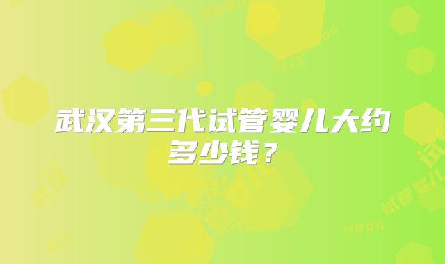 武汉第三代试管婴儿大约多少钱？