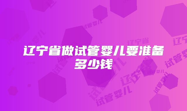 辽宁省做试管婴儿要准备多少钱