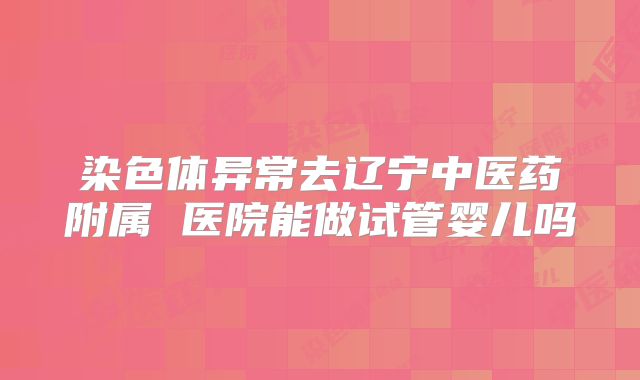染色体异常去辽宁中医药附属 医院能做试管婴儿吗