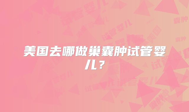 美国去哪做巢囊肿试管婴儿？