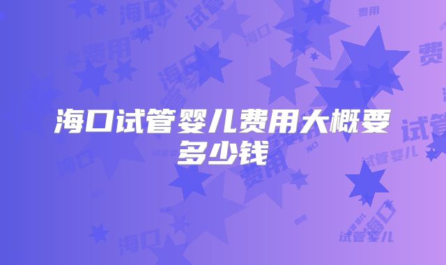海口试管婴儿费用大概要多少钱