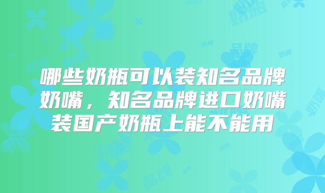哪些奶瓶可以装知名品牌奶嘴,知名品牌进口奶嘴装国产奶瓶上能不能用