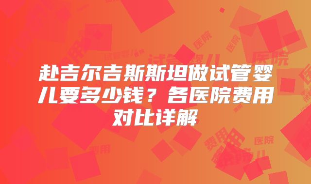 赴吉尔吉斯斯坦做试管婴儿要多少钱?各医院费用对比详解