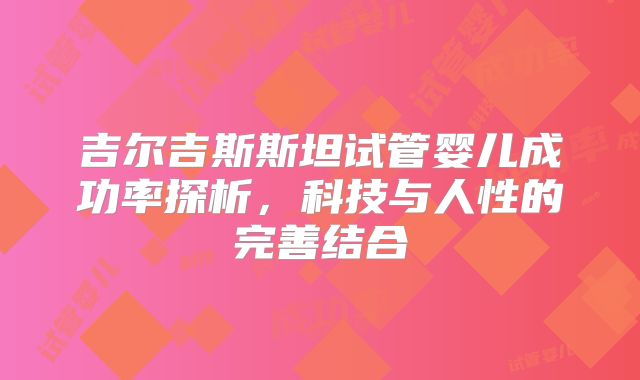 吉尔吉斯斯坦试管婴儿成功率探析，科技与人性的完善结合