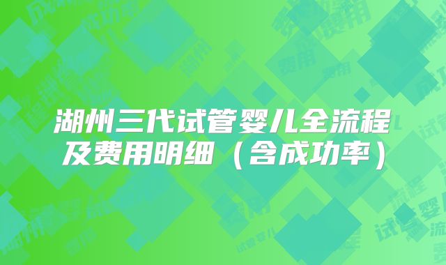 湖州三代试管婴儿全流程及费用明细（含成功率）