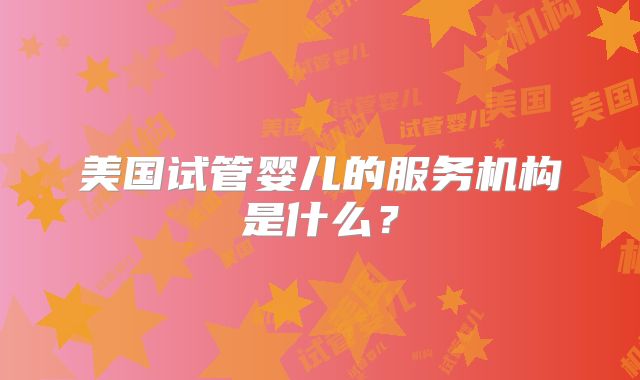 美国试管婴儿的服务机构是什么？