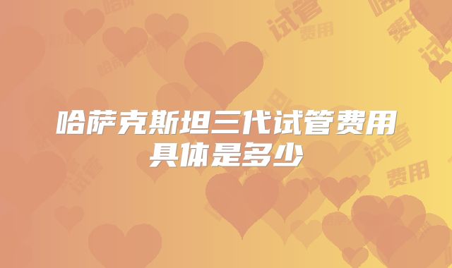 哈萨克斯坦三代试管费用具体是多少