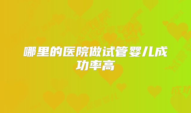 哪里的医院做试管婴儿成功率高