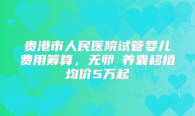 贵港市人民医院试管婴儿费用筹算，无卵�养囊移植均价5万起