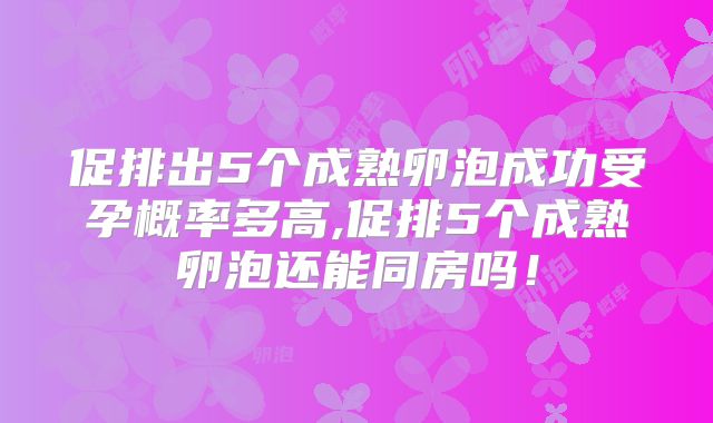 促排出5个成熟卵泡成功受孕概率多高,促排5个成熟卵泡还能同房吗!