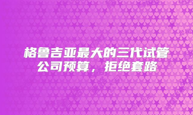 格鲁吉亚最大的三代试管公司预算，拒绝套路
