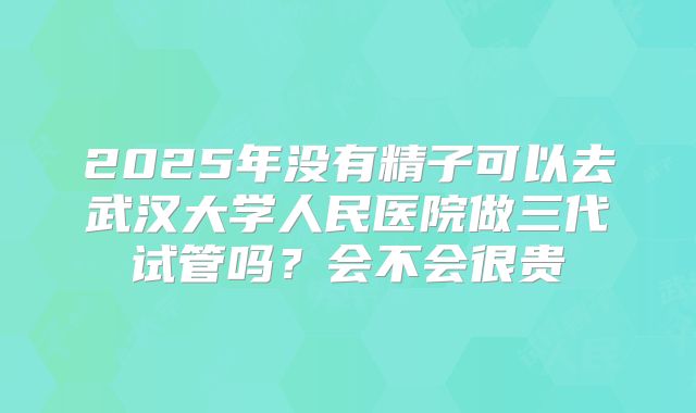 2025年没有精子可以去武汉大学人民医院做三代试管吗？会不会很贵