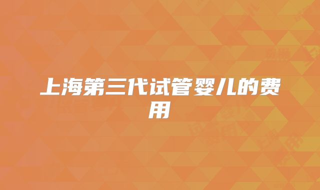 上海第三代试管婴儿的费用