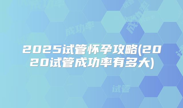 2025试管怀孕攻略(2020试管成功率有多大)