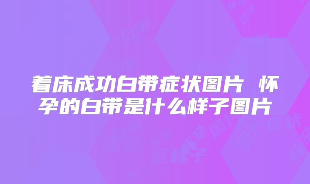 着床成功白带症状图片 怀孕的白带是什么样子图片