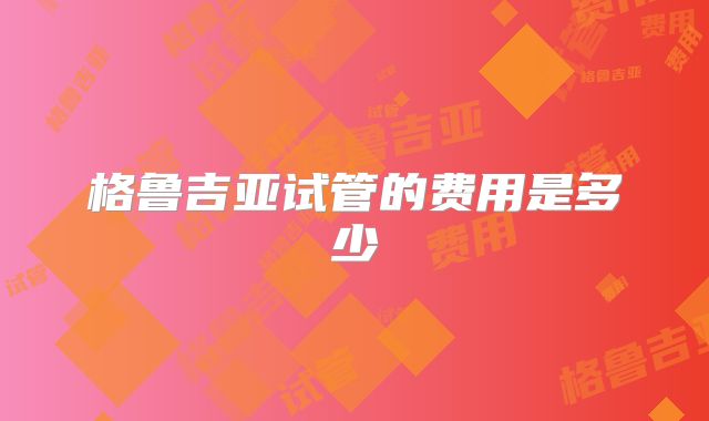 格鲁吉亚试管的费用是多少