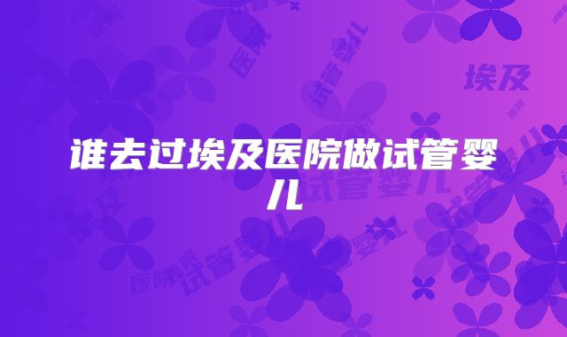 谁去过埃及医院做试管婴儿