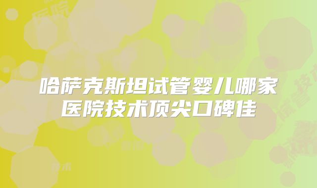 哈萨克斯坦试管婴儿哪家医院技术顶尖口碑佳