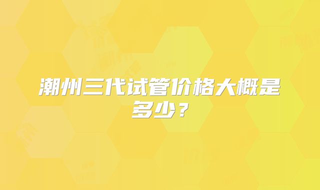 潮州三代试管价格大概是多少？