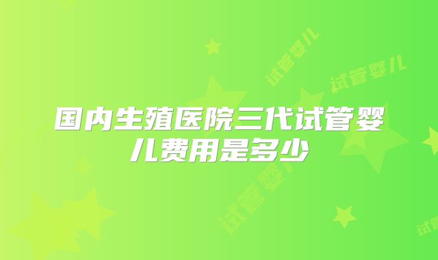 国内生殖医院三代试管婴儿费用是多少