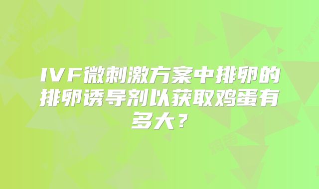 IVF微刺激方案中排卵的排卵诱导剂以获取鸡蛋有多大？