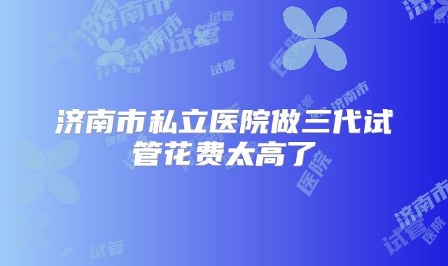 济南市私立医院做三代试管花费太高了