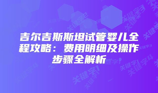吉尔吉斯斯坦试管婴儿全程攻略：费用明细及操作步骤全解析