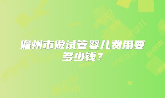儋州市做试管婴儿费用要多少钱？