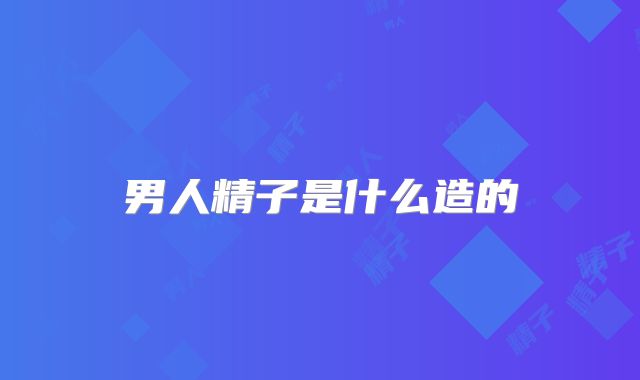 男人精子是什么造的