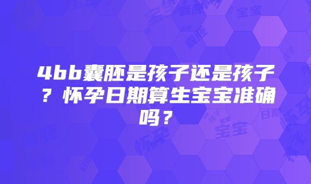 4bb囊胚是孩子还是孩子?怀孕日期算生宝宝准确吗?