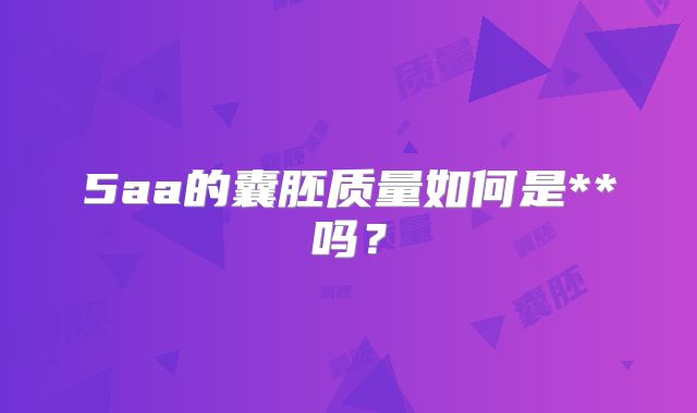 5aa的囊胚质量如何是**吗？