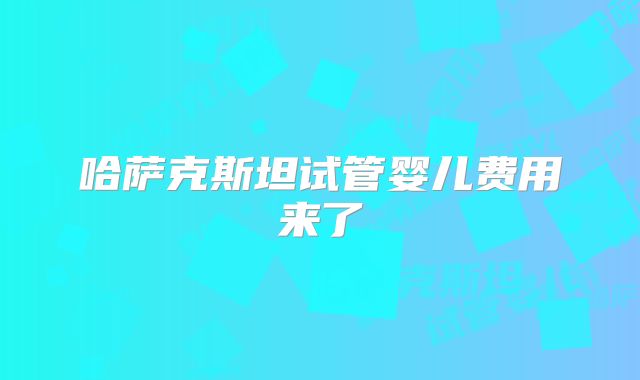 哈萨克斯坦试管婴儿费用来了