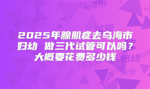 2025年腺肌症去乌海市妇幼 做三代试管可以吗？大概要花费多少钱