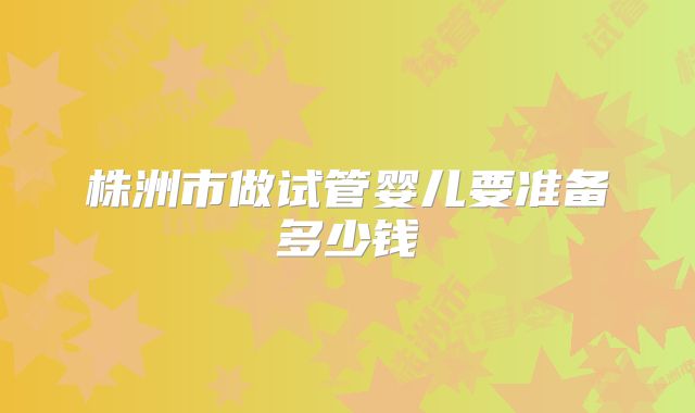 株洲市做试管婴儿要准备多少钱