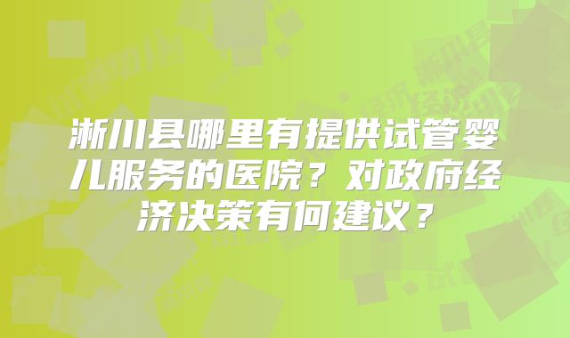 淅川县哪里有提供试管婴儿服务的医院？对政府经济决策有何建议？
