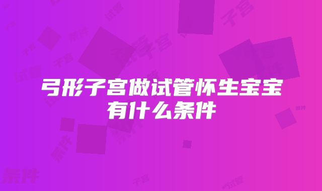 弓形子宫做试管怀生宝宝有什么条件