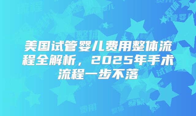 美国试管婴儿费用整体流程全解析，2025年手术流程一步不落