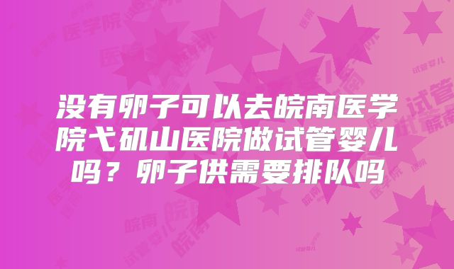 没有卵子可以去皖南医学院弋矶山医院做试管婴儿吗？卵子供需要排队吗