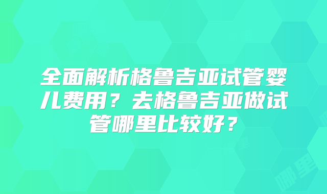 全面解析格鲁吉亚试管婴儿费用？去格鲁吉亚做试管哪里比较好？