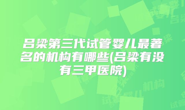 吕梁第三代试管婴儿最著名的机构有哪些(吕梁有没有三甲医院)