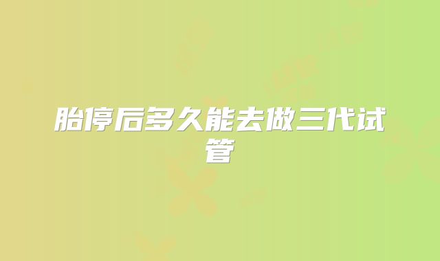 胎停后多久能去做三代试管