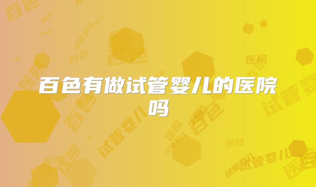 百色有做试管婴儿的医院吗